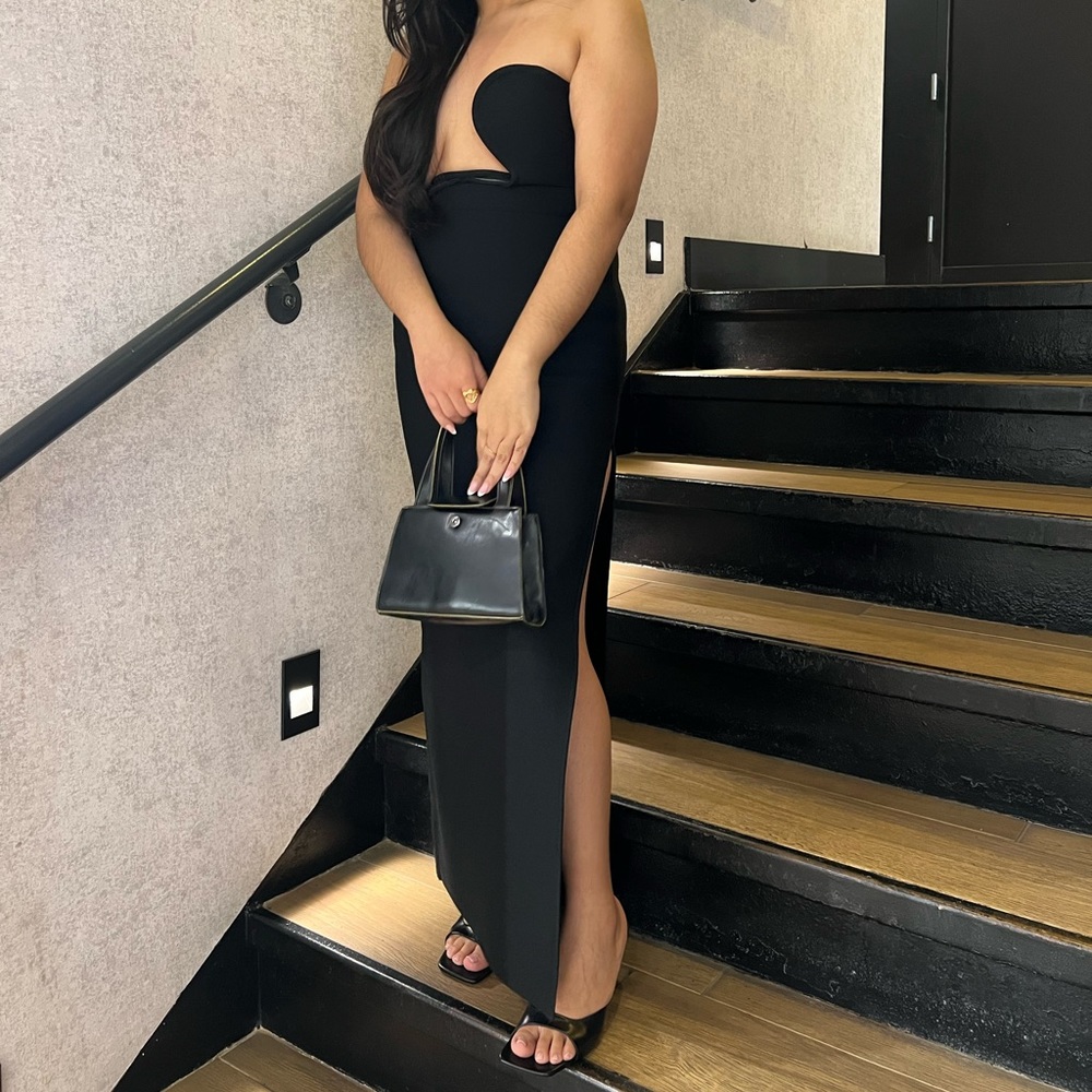 Bandage Cut Out Low Neckline Maxi Dress